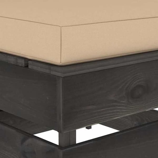 Maison Exclusive - Central sektionell soffa med kuddar, trä impregnerat i grått
