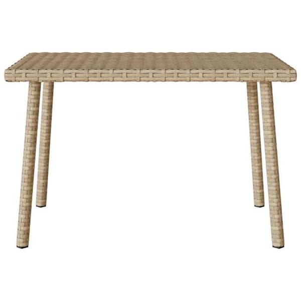 Trädgårdssoffbord - EXKLUSIV HEM - 60x40x37 cm - Rektangulär - Beige - Hållbar flätad resin