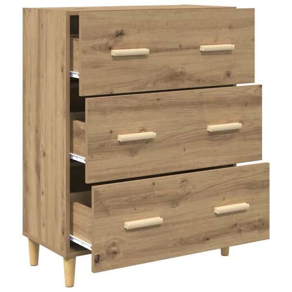 Maison Exclusive - Buffet i håndlavet egetræ 69,5 x 34 x 90 cm Ingeniørtræ