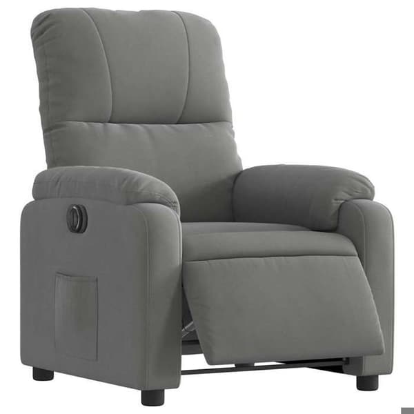 Maison Exclusive - Elektrisk lutbar fåtölj mörkgrå mikrofiber