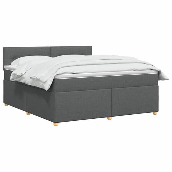 Maison Exclusive - Boxspring säng med madrass Mörkgrå 160 x 200 cm Tyg Mörkgrå