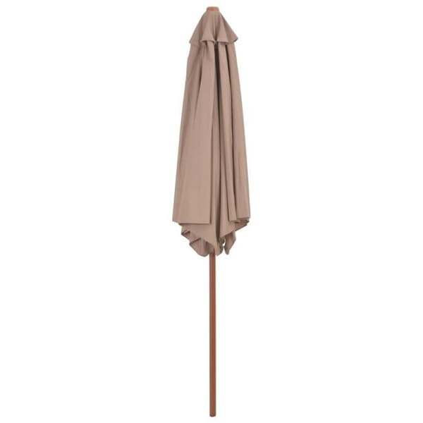 Maison Exclusive - Utomhusparasol med trästolpe 270 cm taupe