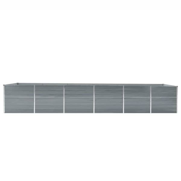 Maison Exclusive - Hævet havebed i galvaniseret stål 480x80x77 cm Grå Grå