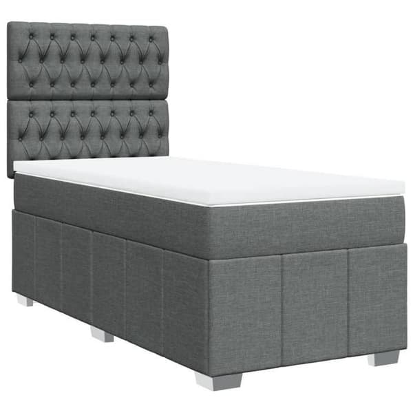 Maison Exclusive - Sänkyperä ja tummanharmaa patja 90x190 cm Kangas