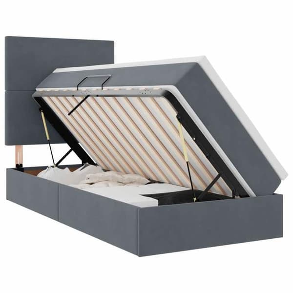 Maison Exclusive - LED opbejdningsseng med madras Mørkegrå 90 x 190 cm Mörkgrå