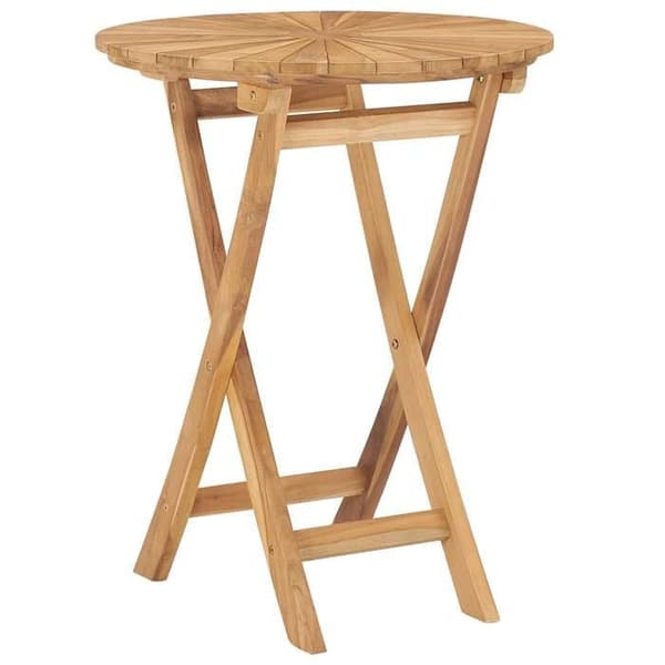 Maison Exclusive - Sammenklappeligt havebord Ø 60 cm Solid teaktræ