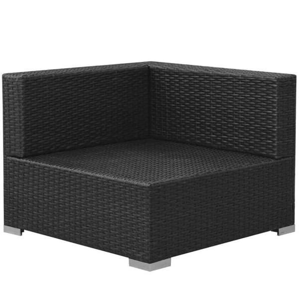 Maison Exclusive - Trädgårdsmöbler 3 delar med kuddar, flätad plast, svart