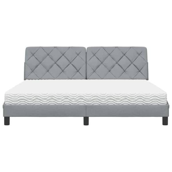 Maison Exclusive - Vaaleanharmaa sänky patjalla 180x200 cm kangas Ljusgrått