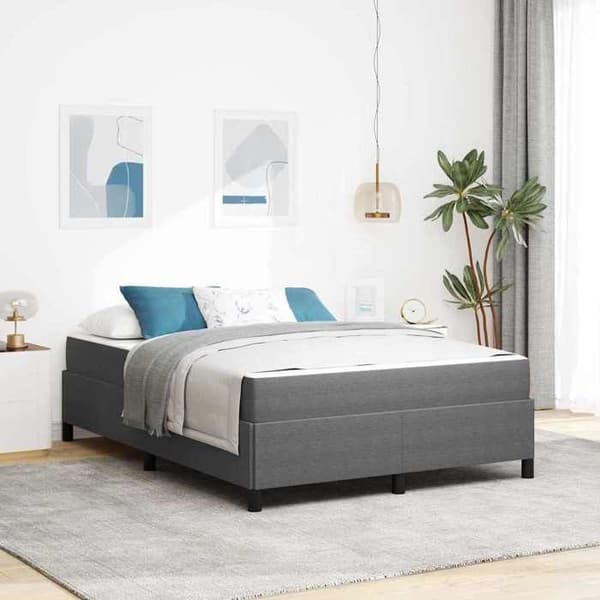 Maison Exclusive - Sengestel med madras Lys grå 140 x 190 cm stof