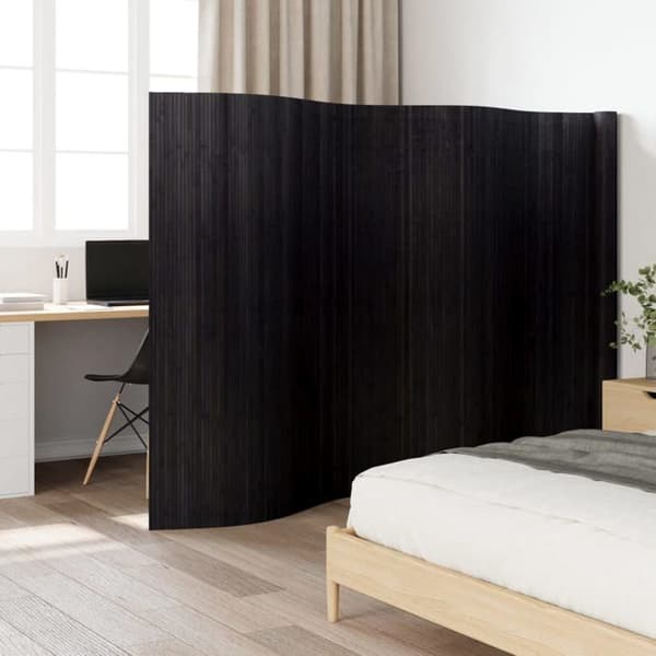 Maison Exclusive - Musta jakoseinä leveys 600 cm korkeus 165 cm bambu