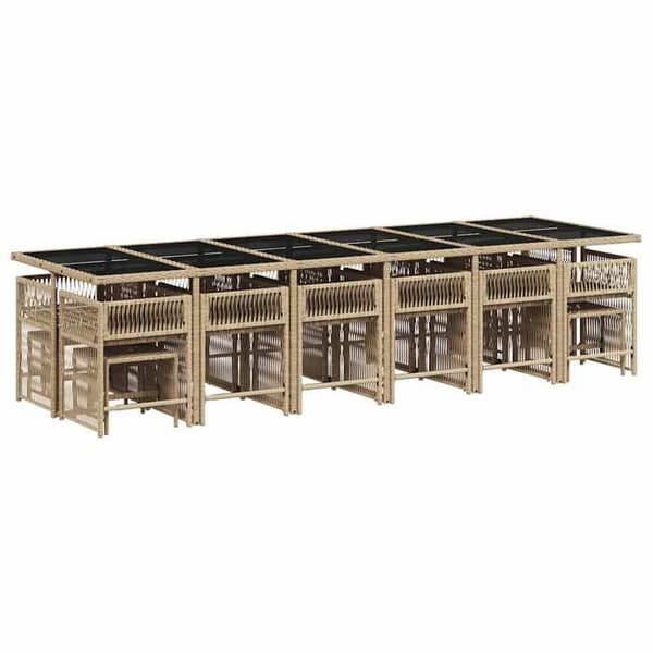Maison Exclusive - Puutarhakalusteryhmä ja tyynyt 17 kpl beige