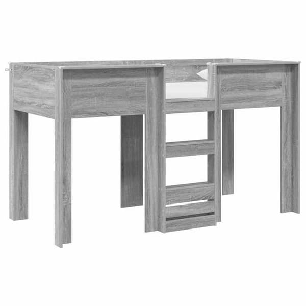 Seng i højden - EKSKLUSIV HUS - 75 x 190 cm - Grå Sonoma - 2 pladser - Ingeniørtræ Gris Sonoma