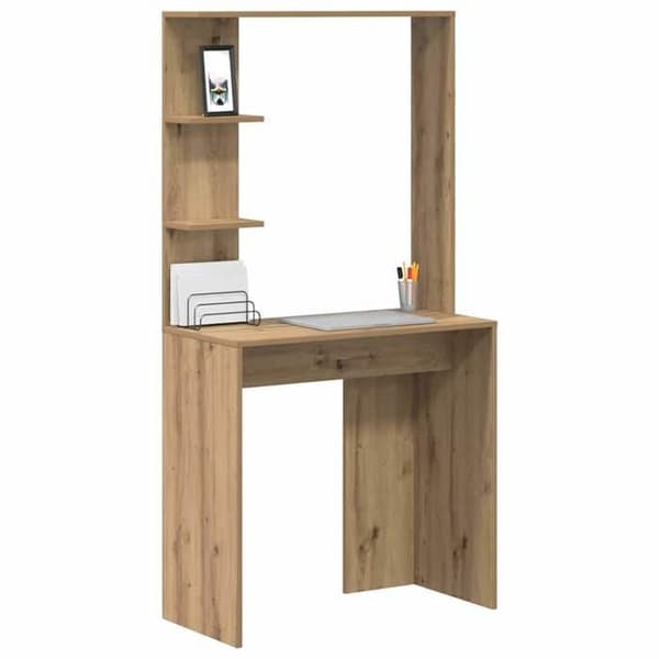 Maison Exclusive - Kontor i håndlavet egetræ, ingeniørtræ 78,5 x 37 x 154,5 cm
