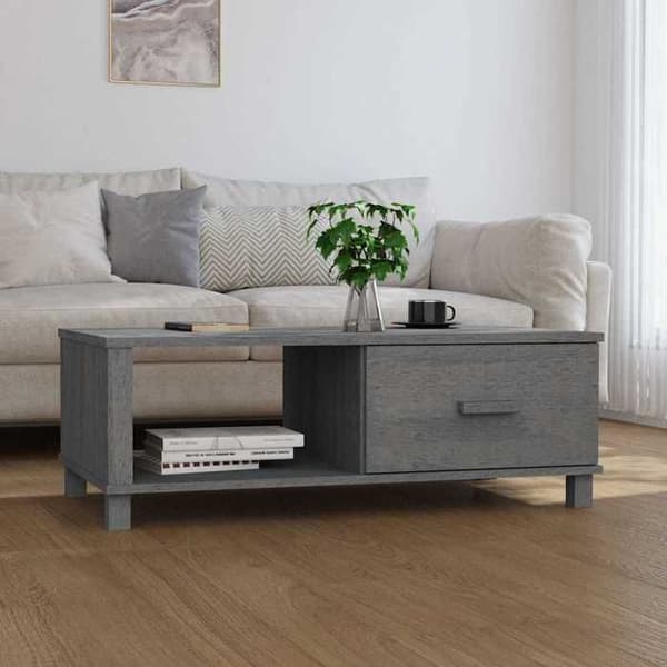 Maison Exclusive - Alustatabletti HAMAR Tummanharmaa 100x55x35 cm Massiivipuu mänty