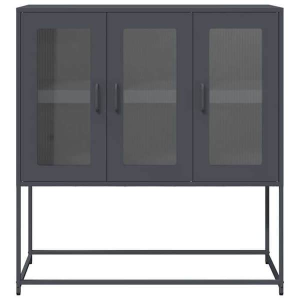 Maison Exclusive - Buffé antracit 100,5x39x107 cm kallvalsat stål