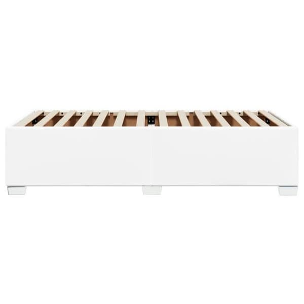 Sengestel - EKSKLUSIV HUS - 80x200 cm - Hvid kunstlæder - Inkluderet lamelbund - Robuste ben Vit