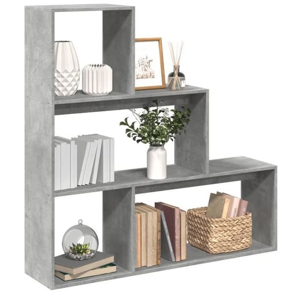 Maison Exclusive - Rumseparator hylde 3 niveauer grå beton 123x29x123 cm