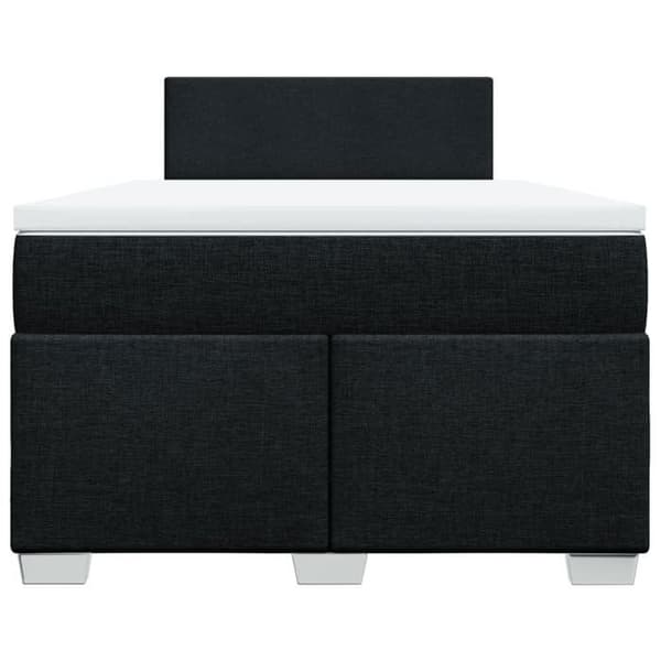 Maison Exclusive - Seng med lameller og madras Sort 120x200 cm Stof