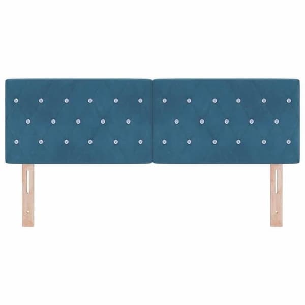 Maison Exclusive - LED-huvudgavel med mörkblå LED-remsor 144 cm Sammet