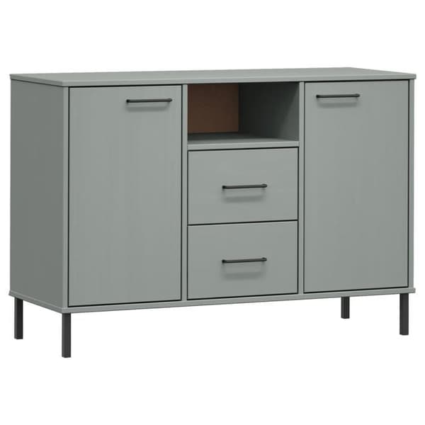 Maison Exclusive - Buffet med metalben Grå 113x40x77 cm Massivt træ OSLO Grå
