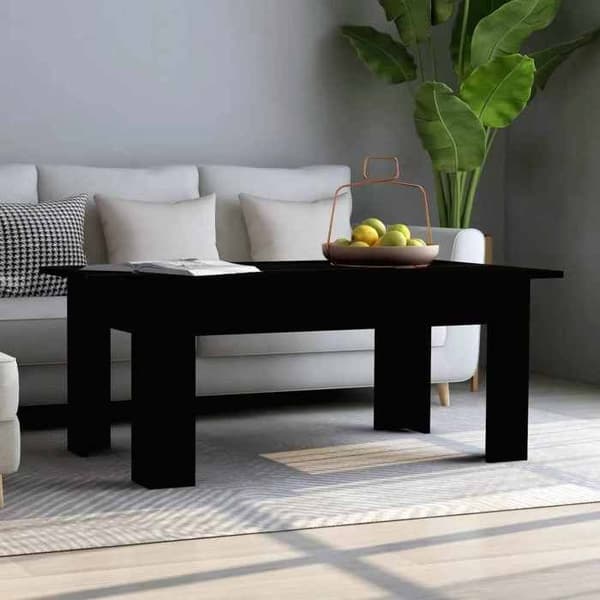 Maison Exclusive - Sort sofabord 100x60x42 cm Ingeniørtræ