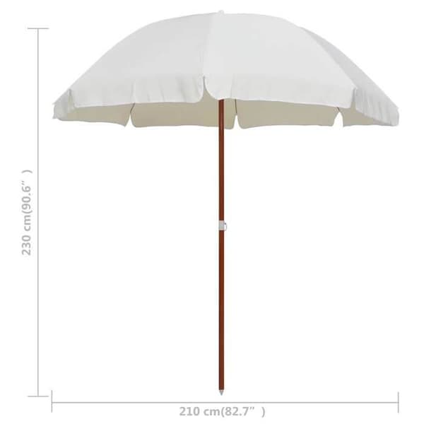 Puutarhavarjo - MAISON EXCLUSIVE - 240 cm - Teräspylväs - UV-suojattu polyesteri - 8 sälettä Sand