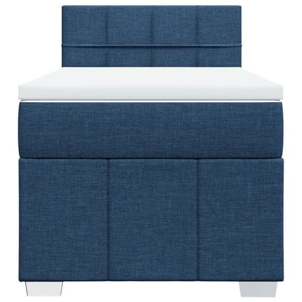 Maison Exclusive - Seng med lameller og madras Blå 100x200 cm Stof