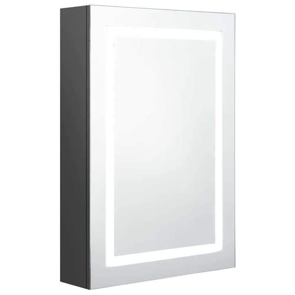 Maison Exclusive - Badeværelsesskab med LED-spejl Grå 50x13x70 cm