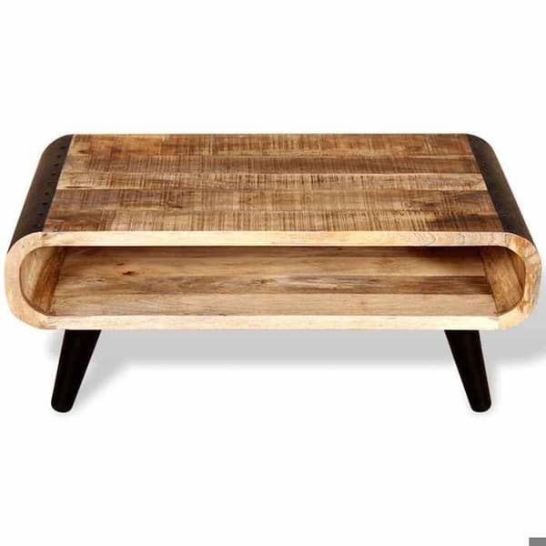 Maison Exclusive - Sofabord i rå mango træ 90x55x39 cm brunt och svart