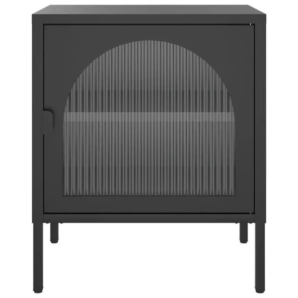 Maison Exclusive - Sort natbord 50x35x60 cm glas og stål