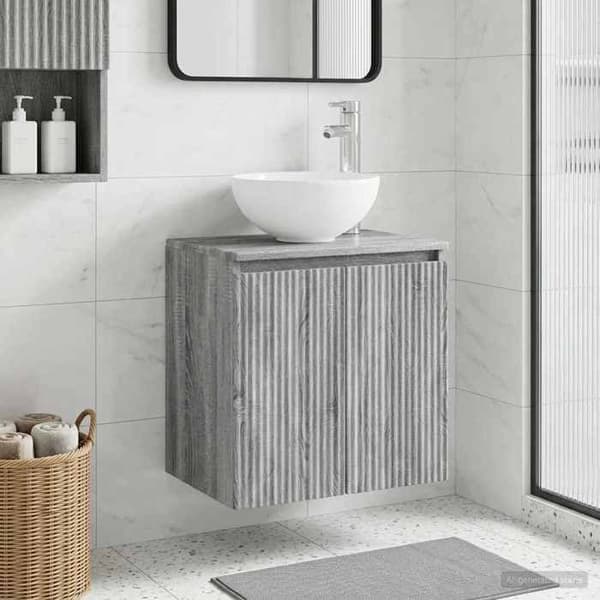 Maison Exclusive - Väggmonterad handfat Vanity Sonoma grå 49,5 x 41 x 64,5 cm
