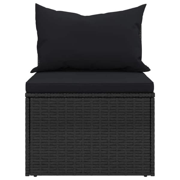 Maison Exclusive - Centrala trädgårdssoffor och kuddar 2 st Svart flätad resin