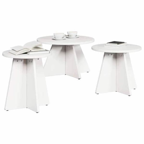 Maison Exclusive - Soffbord 3 st Vit 49 x 49 x 30 cm Vit