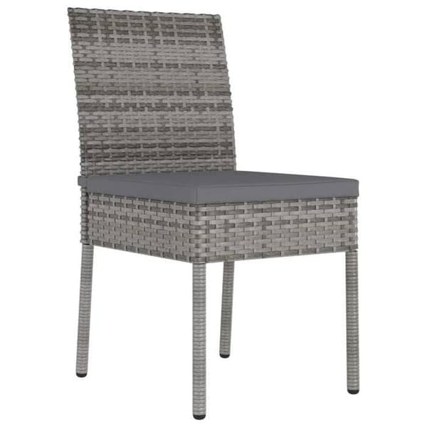 Maison Exclusive - Trädgårdsstolar i set om 2, flätad resin, grå