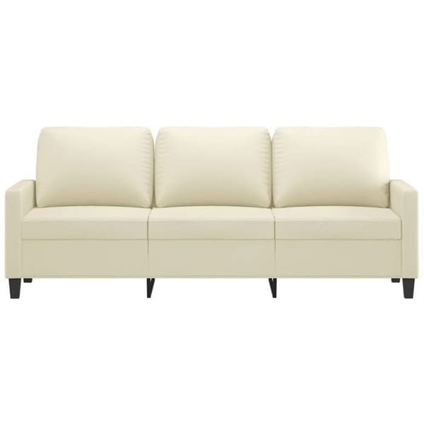 Maison Exclusive - 3-sitssoffa Creme 180 cm Syntetläder
