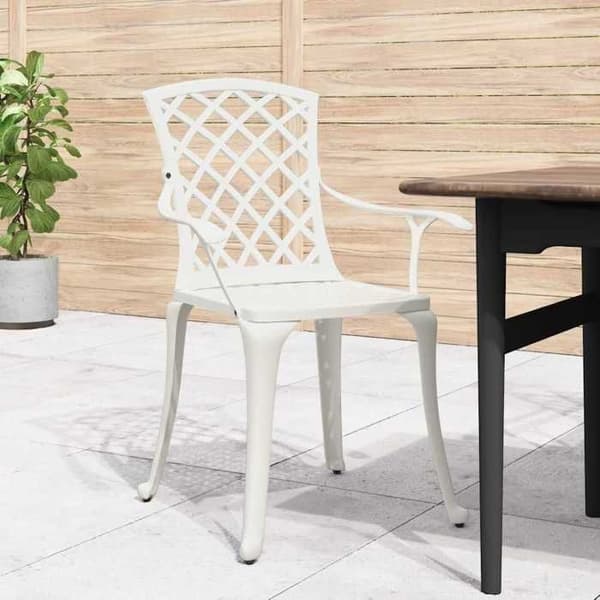 Maison Exclusive - Trädgårdsstolar set om 6 i vit aluminiumgjutning Vit