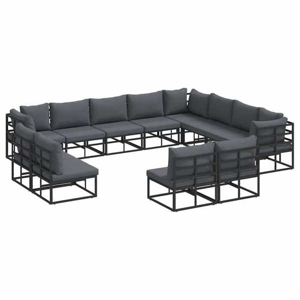 Maison Exclusive - Sæt af 12 pc have-sofaer Sort Aluminium Svart