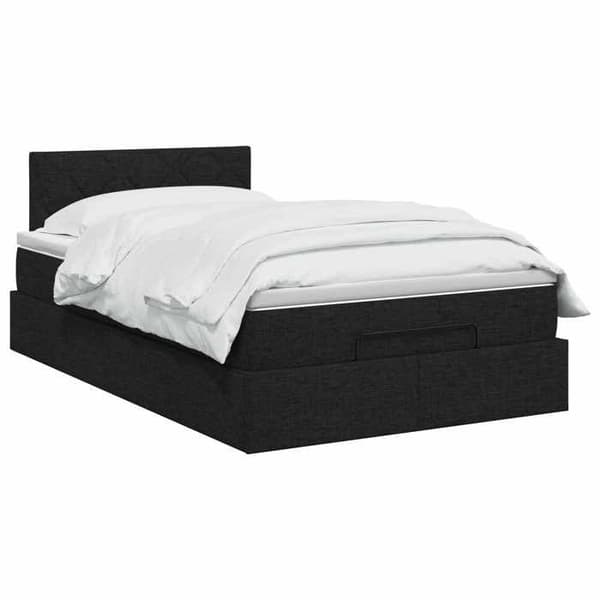 Sengestel med madras - EKSKLUSIV HUS - Model 120x200 - Sort - Løftbart opbevaring - Pocketfjedre Svart
