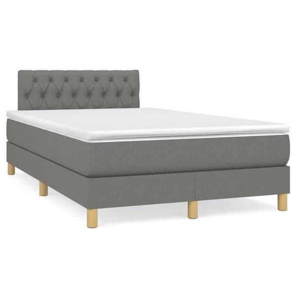 Maison Exclusive - Seng med lameller og madras Mørkegrå 120x200cm Stof