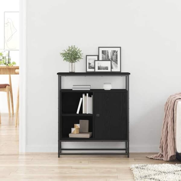 Maison Exclusive - Buffé Ek svart 69 x 35 x 80 cm Ingenjörsträ