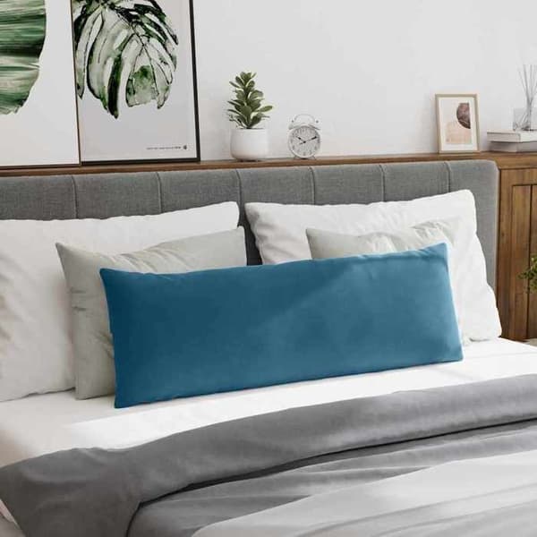 Soffkuddar - EXKLUSIV HEM - 120 x 40 cm (set om 2) - Kordfløyel - Blå - Polyesterfyllning Blå