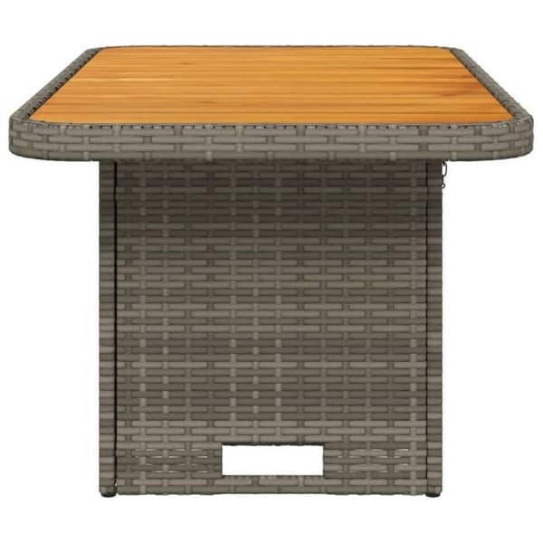Havemøbel - EKSKLUSIV HUS - 90 x 55 x 71 cm - Grå - Flettet harpik - Justerbart akacietræ bordplade Grå
