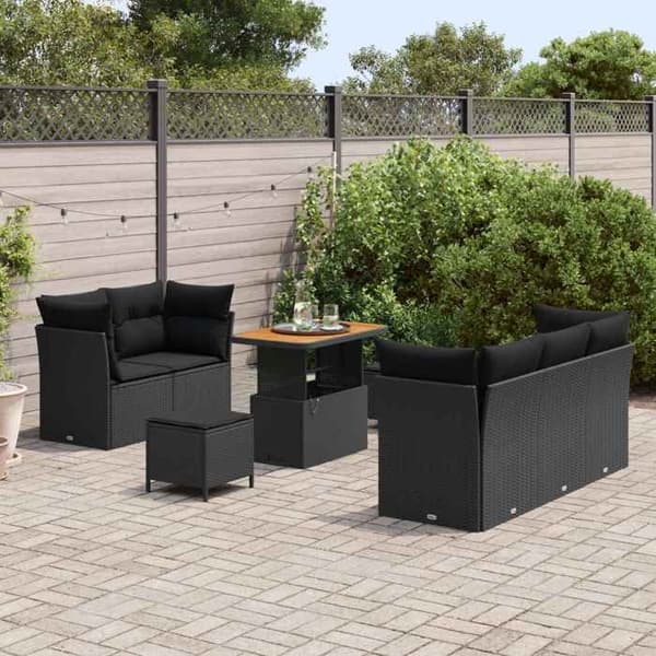 Lounge-soffor - MAISON EXCLUSIVE - Modulär - Svart - 8 delar - Justerbart bord Svart