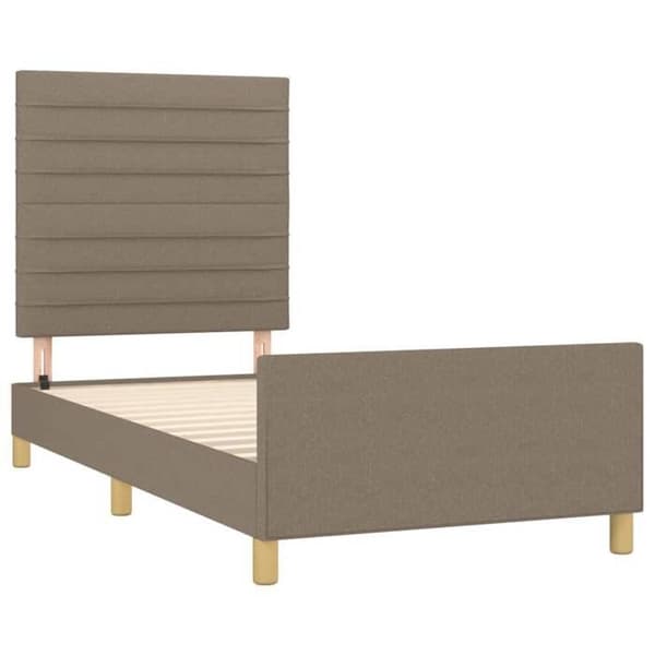 Sengestel - EKSKLUSIV HUS - 80 x 200 cm - Taupe - Polyesterstof - Justerbar hovedgærde Mol