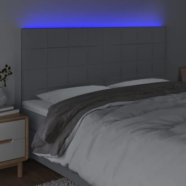Maison Exclusive - LED-päätyharso Vaaleanharmaa 200x5x118/128 cm Kangas ljusgrått