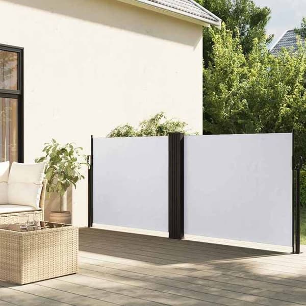 Maison Exclusive - Vit utdragbar sidokappa 120x1200 cm
