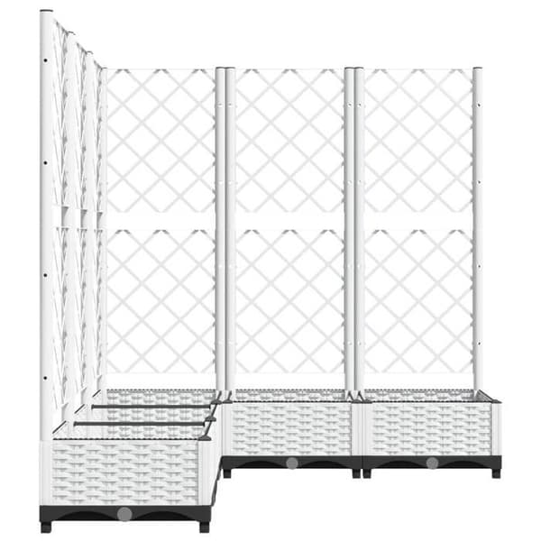 Maison Exclusive - Blomlåda med spaljé Vit 120x120x121,5 cm PP Vit