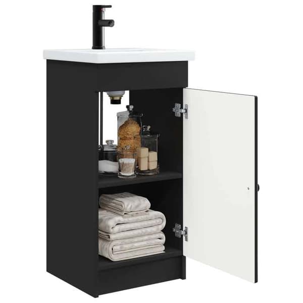 Maison Exclusive - Badeværelsesmøbel med sort vask 42 x 40 x 84,5 cm