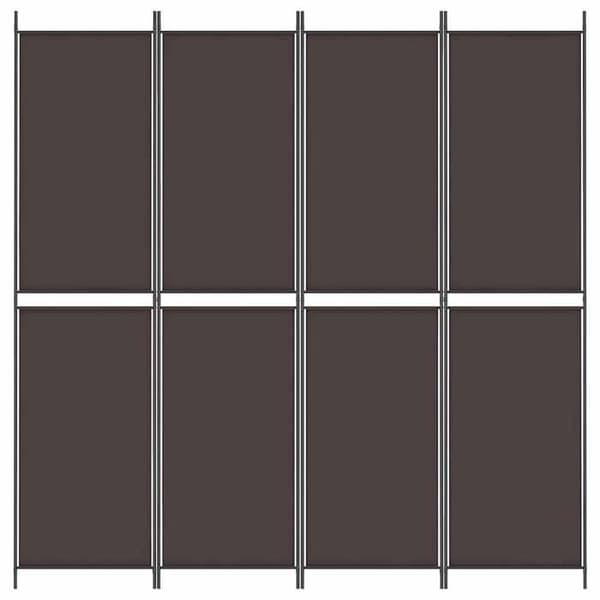 Maison Exclusive - Avskiljande vägg 4 paneler Brun 200x220 cm Tyg