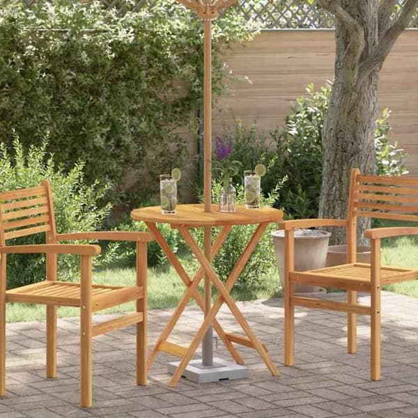 Maison Exclusive - Fällbart trädgårdsbord Ø60x75 cm i solid eukalyptus
